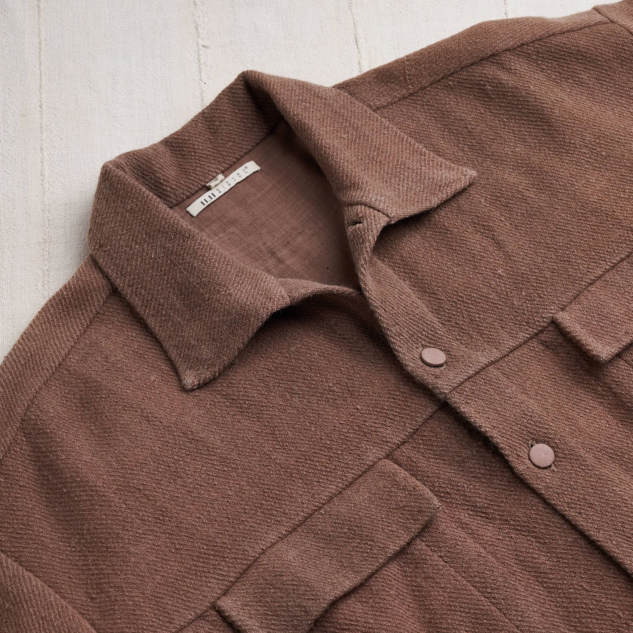 Working Jacket, Brick Brown Merino Wool Twill