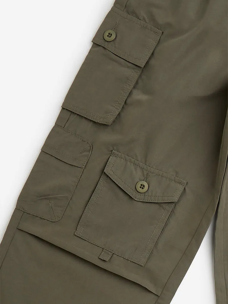 Y&F Kids Olive Mid-Rise Cargo Pants