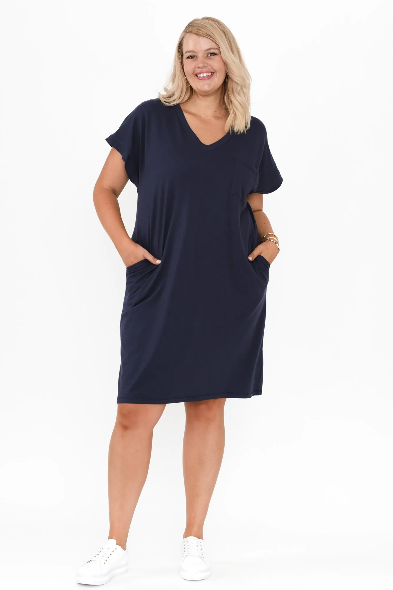 Zena Navy T-Shirt Dress