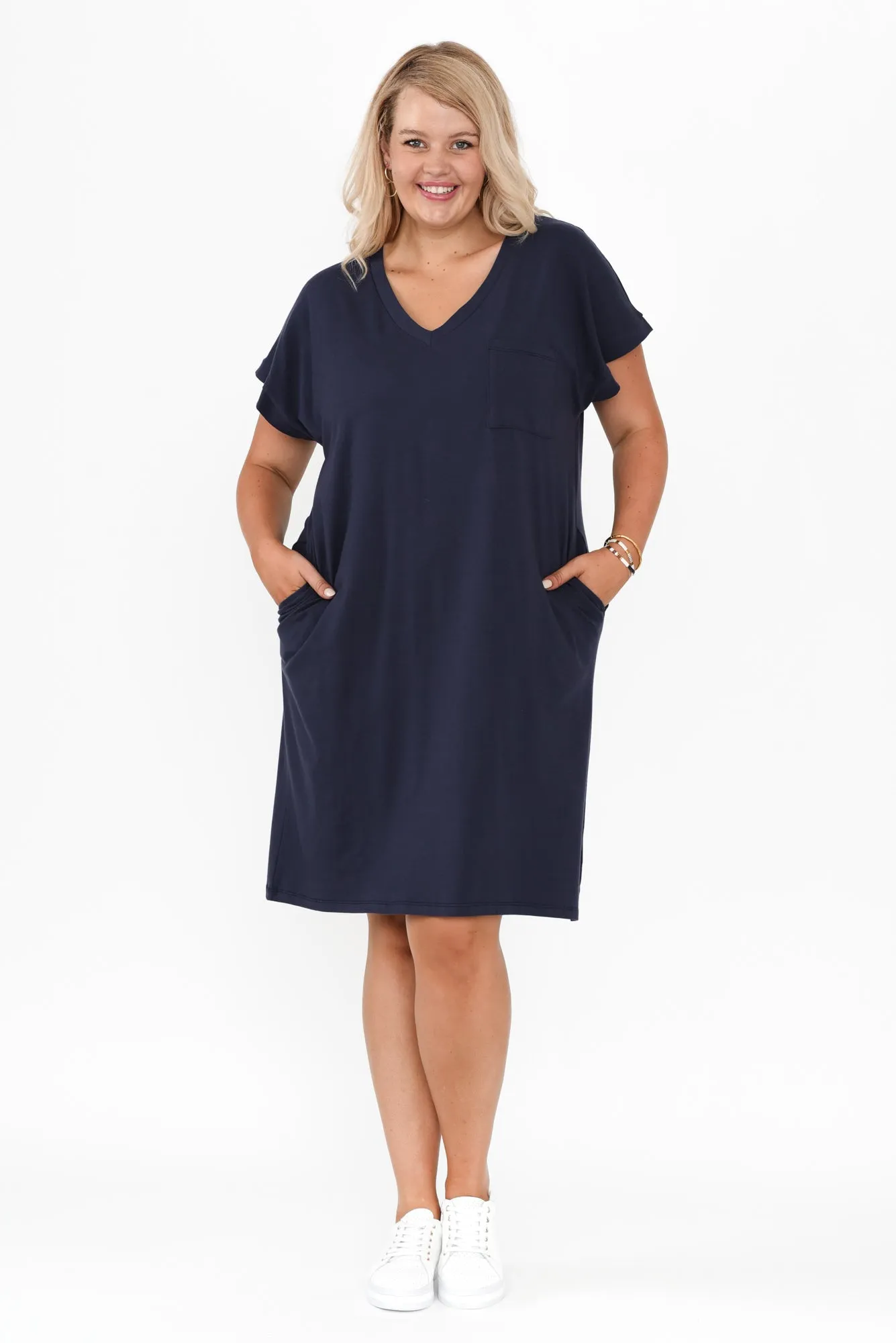 Zena Navy T-Shirt Dress