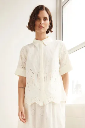 ZOE KRATZMANN | PIXEL TOP | CREAM BRODERIE